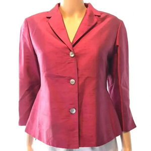 Pettit Sophisticate 100% Silk Women Buttons Up Shirt Blouse Size 4